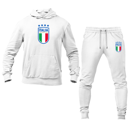 Men's Italy National Soccer Hoodie Joggers Set