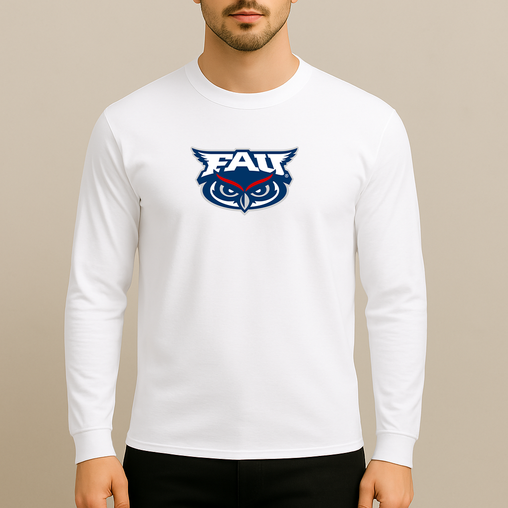 Men's Florida Atlantic Owls Logo Long Sleeve T-Shirt