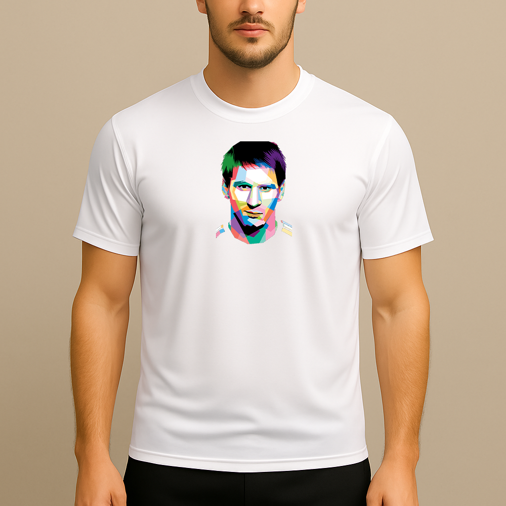 Men's Lionel Messi Face Art Sports Polyester T-Shirt