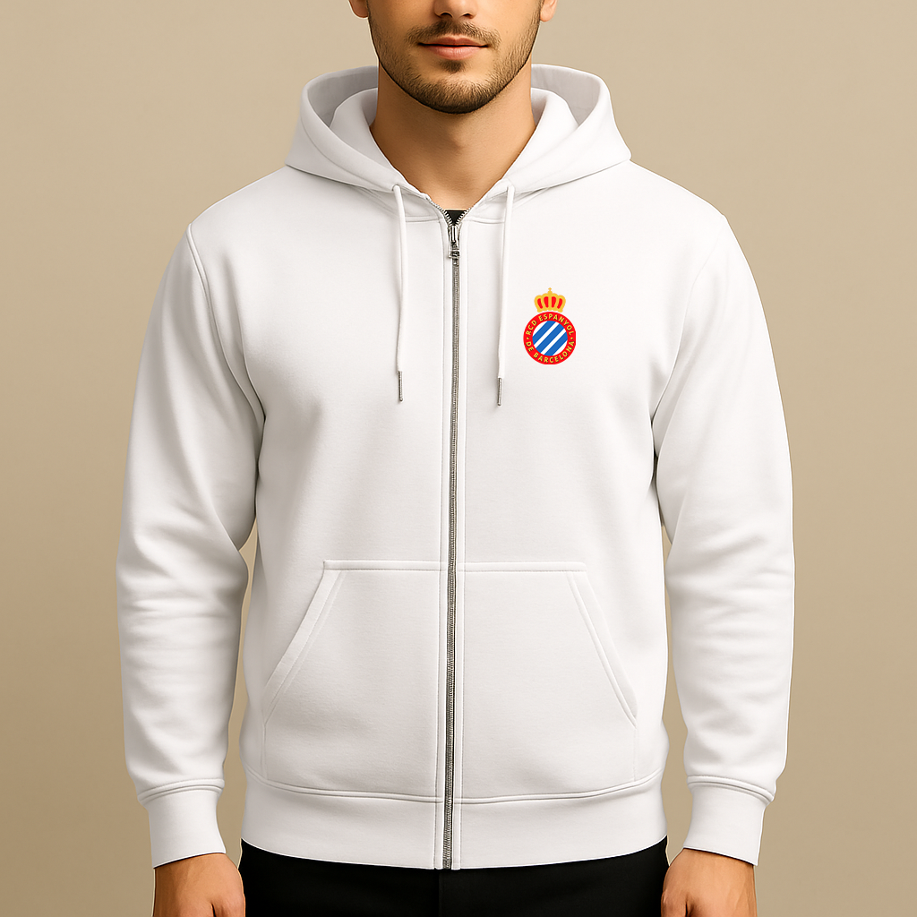 Men's Espanyol Soccer Logo Zipper Hoodie