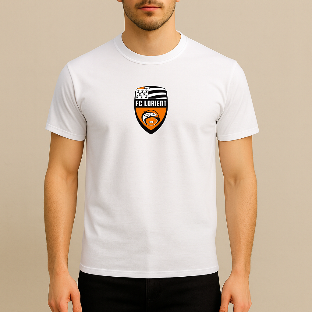 Men's FC Lorient Soccer Logo Cotton T-Shirt