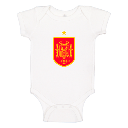 Spain Red Logo National Soccer Team Baby Romper Onesie