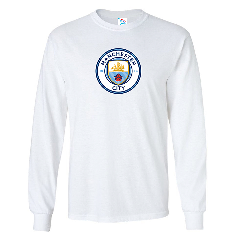 Youth Kids Manchester City Soccer Long Sleeve T-Shirt