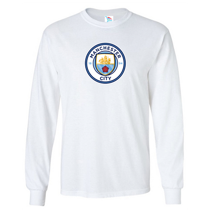 Youth Kids Manchester City Soccer Long Sleeve T-Shirt