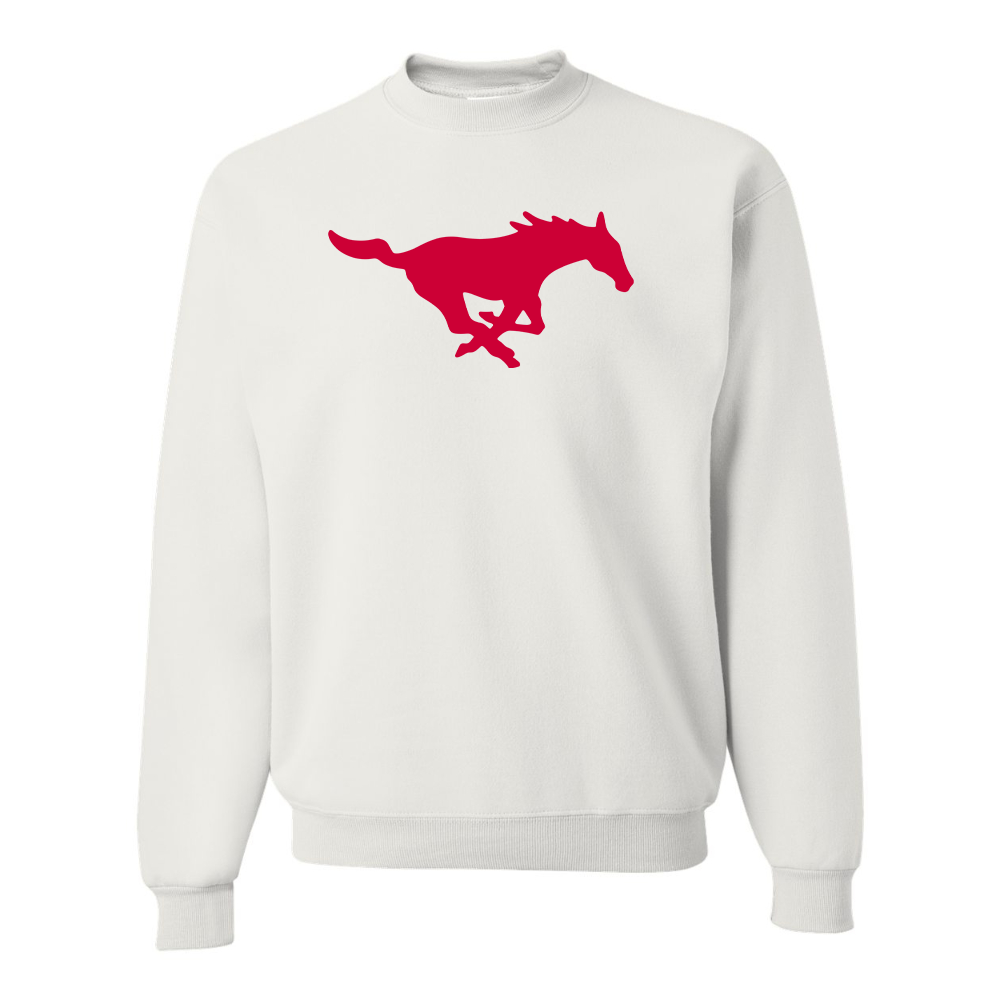 Men's SMU Mustangs Logo  JERZEES NuBlend Crewneck Sweatshirt