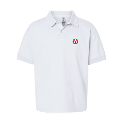 Youth Texaco Logo Gildan Dry Blend Jersey Polo