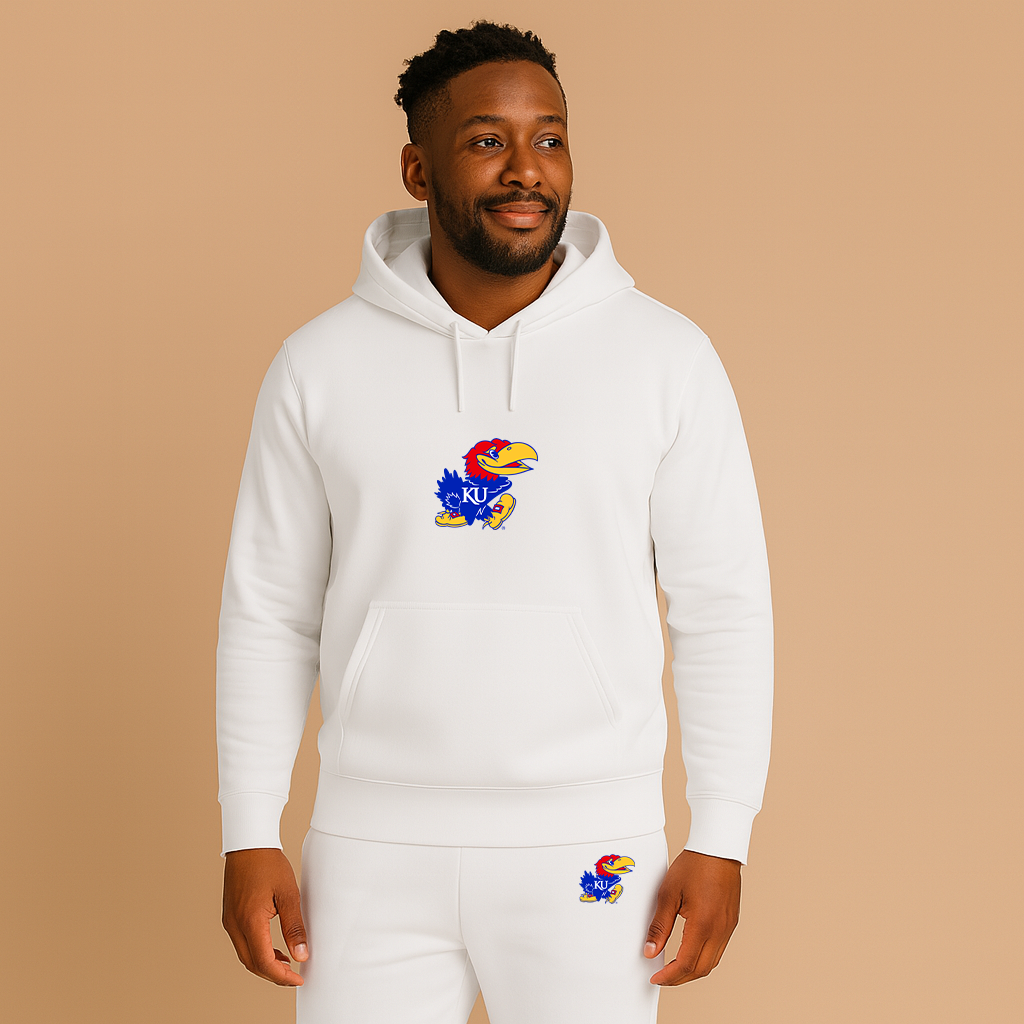 Men's Kansas Jayhawks Logo Hoodie Joggers Set