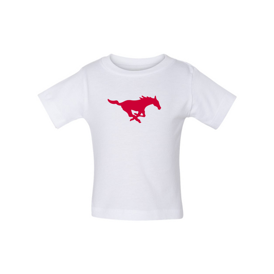 SMU Mustangs Logo BELLA CANVAS Infant Jersey Tee