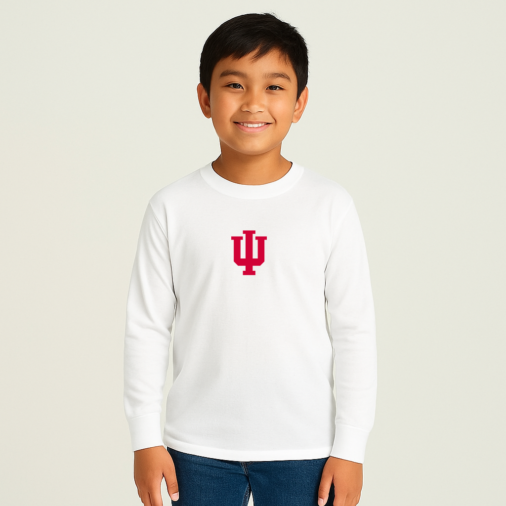 Youth Indiana Hoosiers Logo Cotton Long Sleeve T-Shirt
