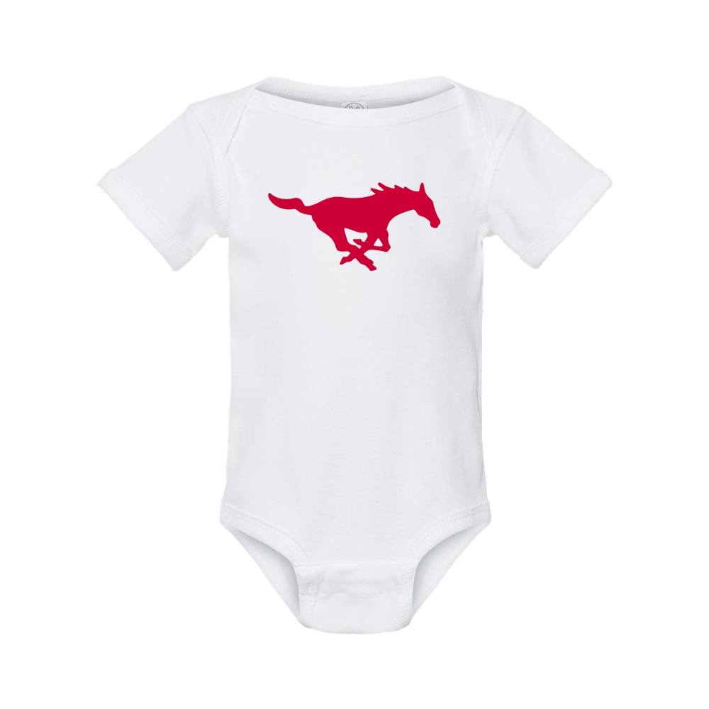 SMU Mustangs Logo Rabbit Skins Infant Baby Rib Bodysuit