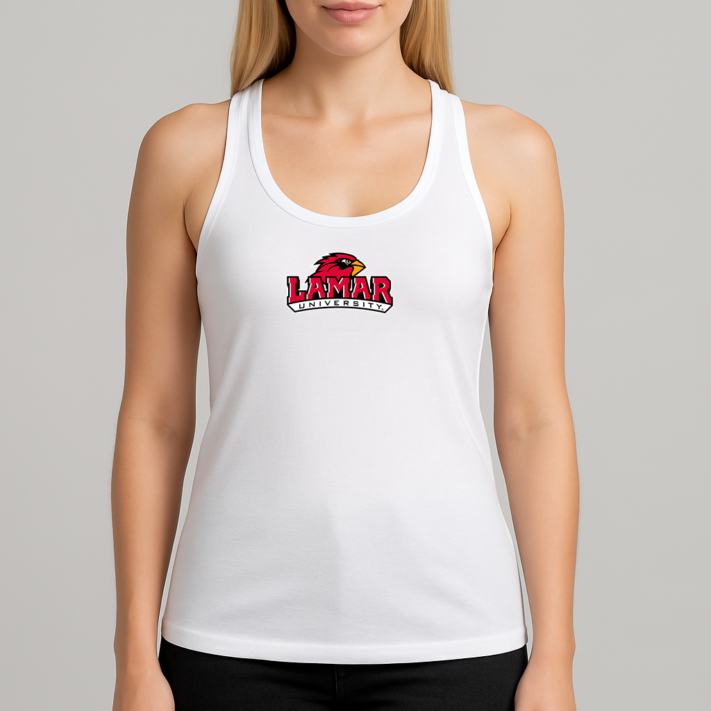 Women's Lamar Cardinals Logo Next Level Ideal Racerback Tank