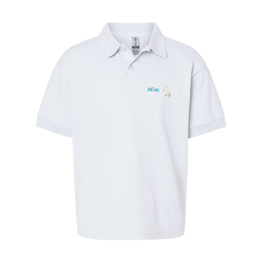 Youth Aflac Logo and Duck Gildan Dry Blend Jersey Polo