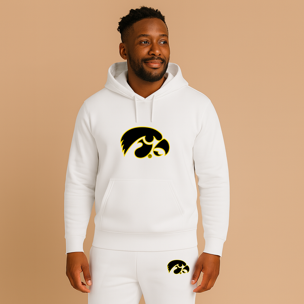 Men's Iowa Hawkeyes Logo Hoodie Joggers Set