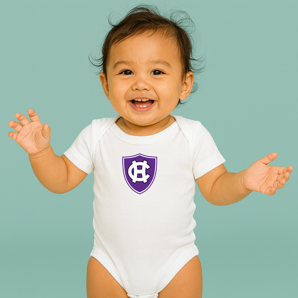 Holy Cross Crusaders Logo Baby Romper Onesie