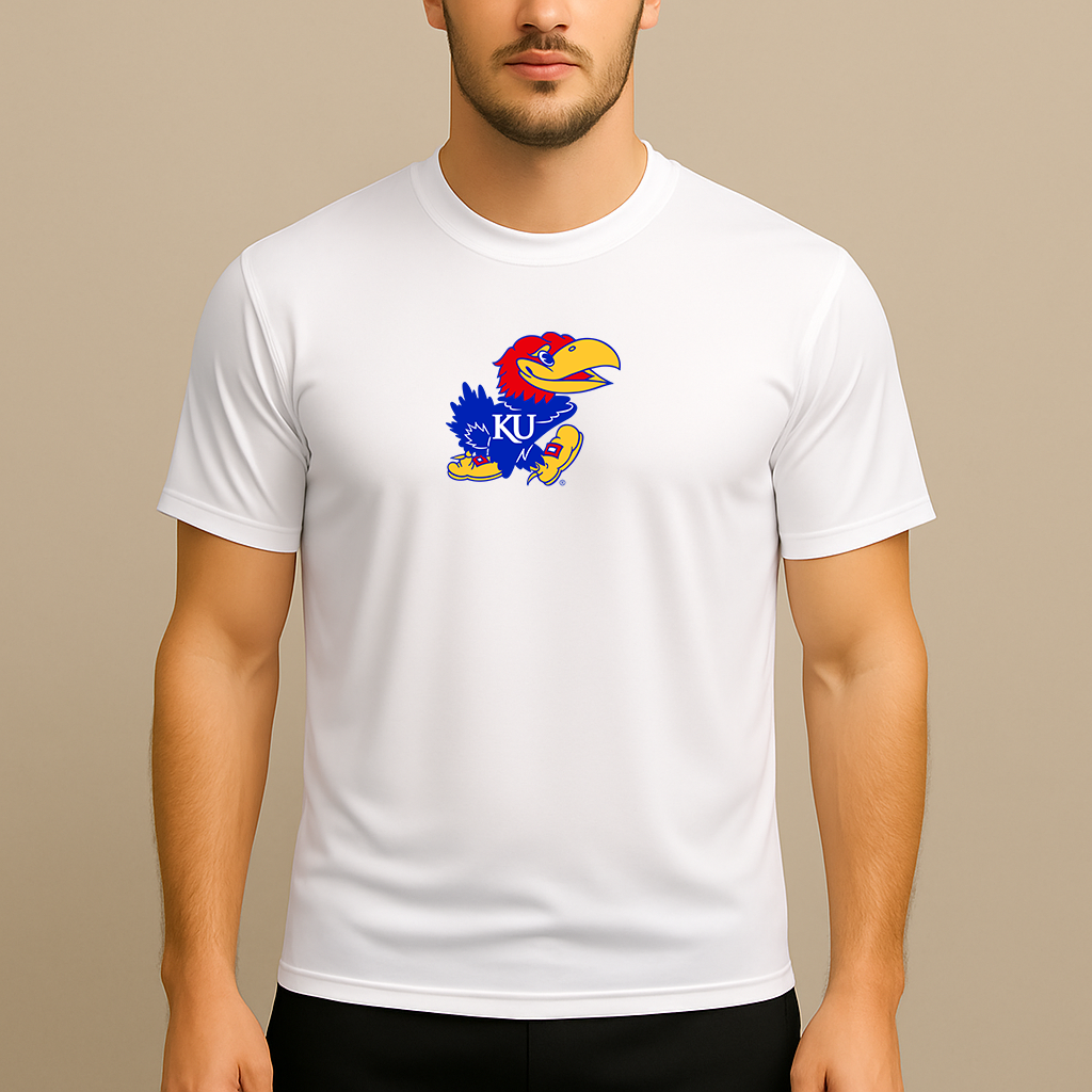 Men's Kansas Jayhawks Logo Polyester T-Shirt