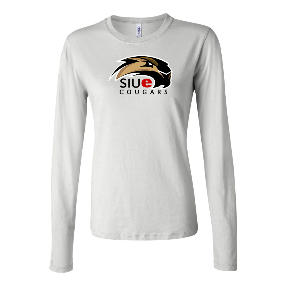 BELLA CANVAS Women’s SIU Edwardsville Cougars Logo Jersey Long Sleeve Tee