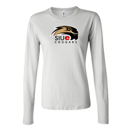 BELLA CANVAS Women’s SIU Edwardsville Cougars Logo Jersey Long Sleeve Tee