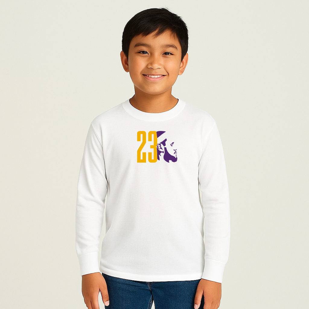 Youth Kids Lebron James 23 Sports Long Sleeve T-Shirt