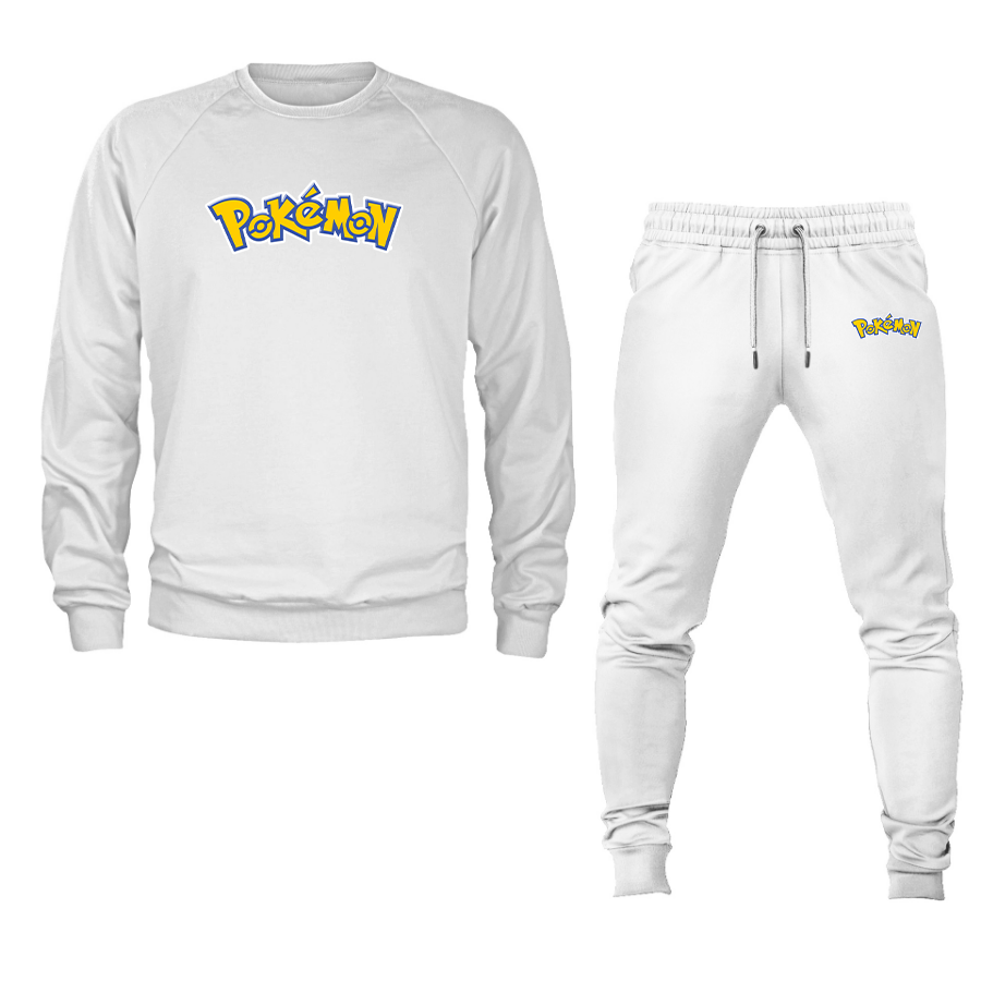 Men's Pokemon Cartoon Crewneck Sweatshirt Joggers Suit