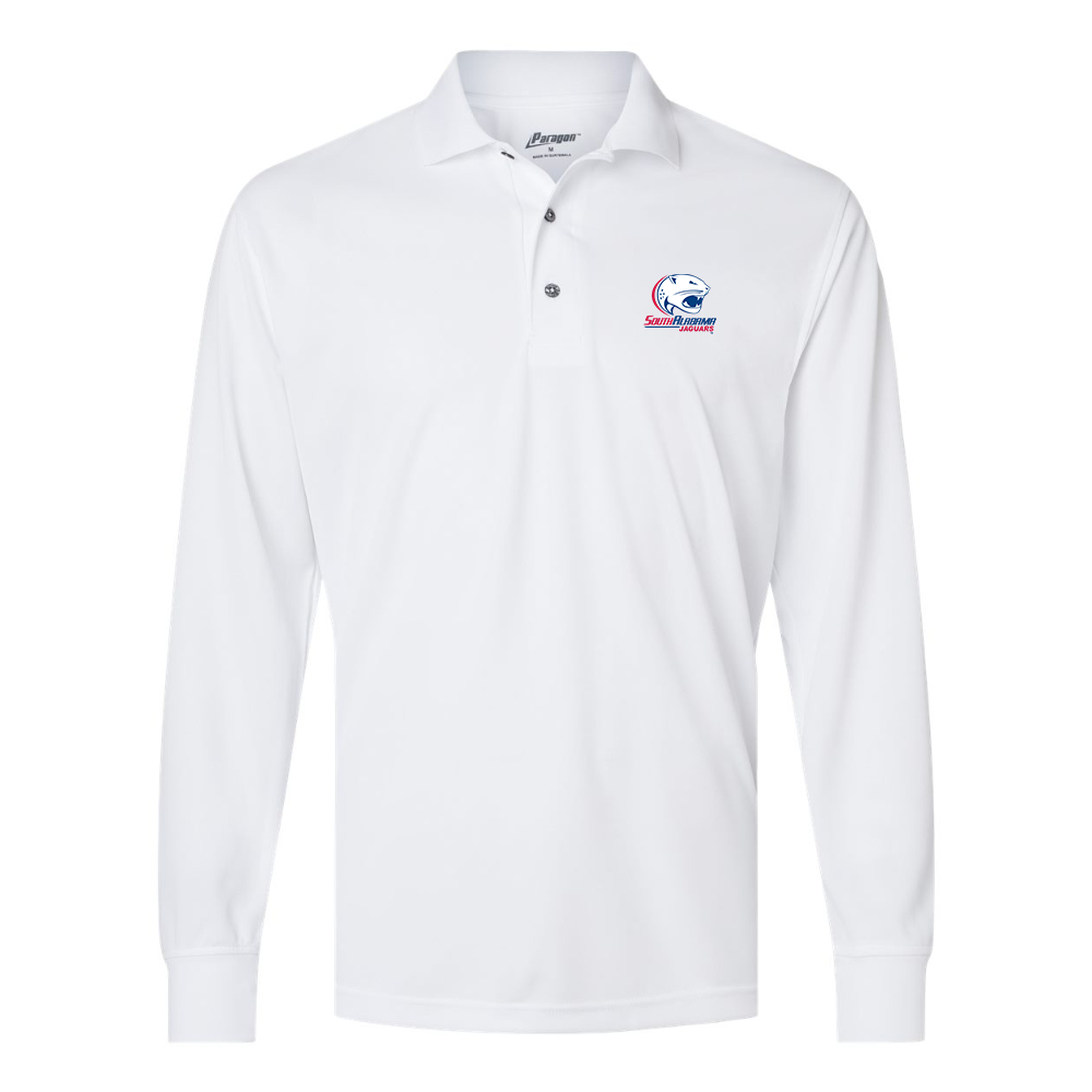Men's South Alabama Jaguars Logo Paragon Prescott Long Sleeve Polo
