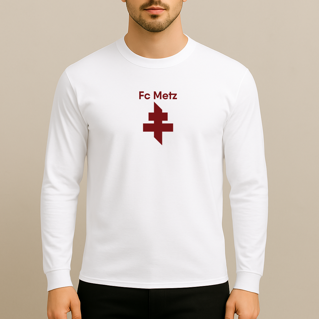 Men's FC Metz Soccer Logo Long Sleeve T-Shirt
