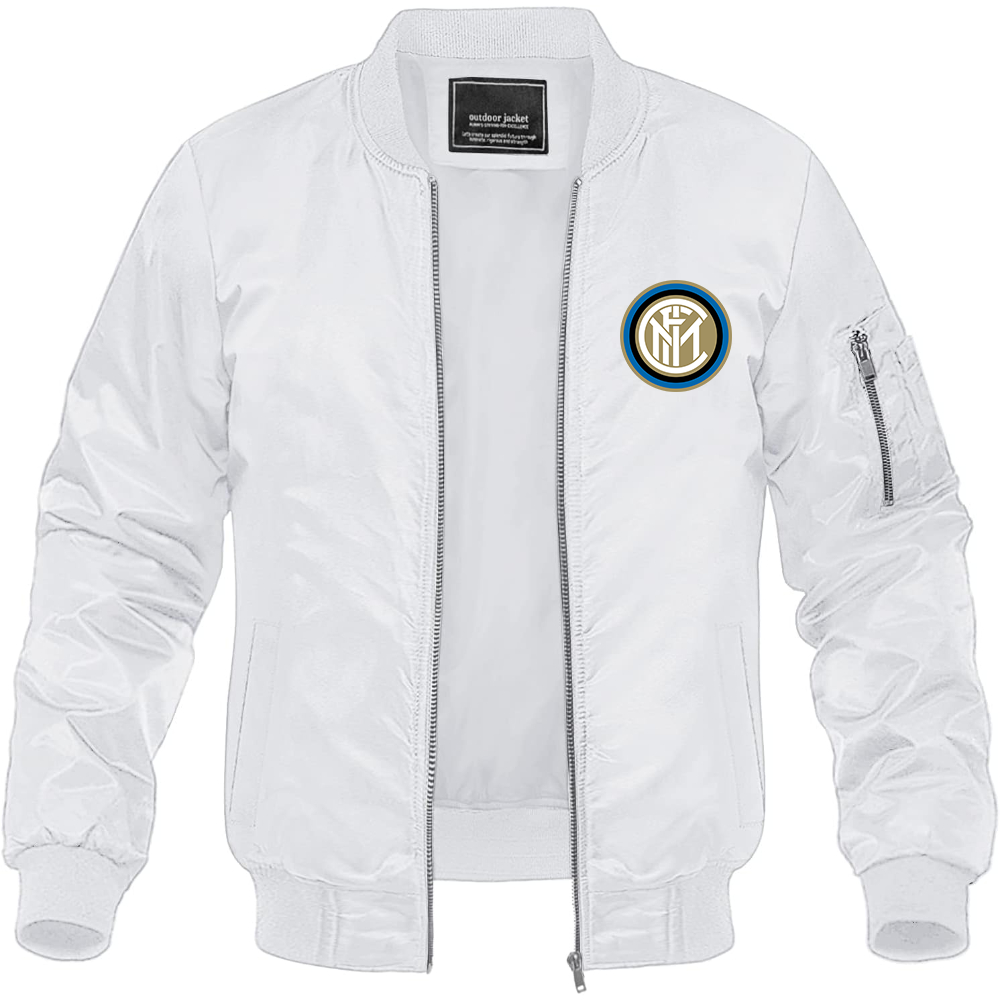 Men's Inter Milan Soccer Lightweight Bomber Jacket Windbreaker Softshell Varsity Jacket Coat