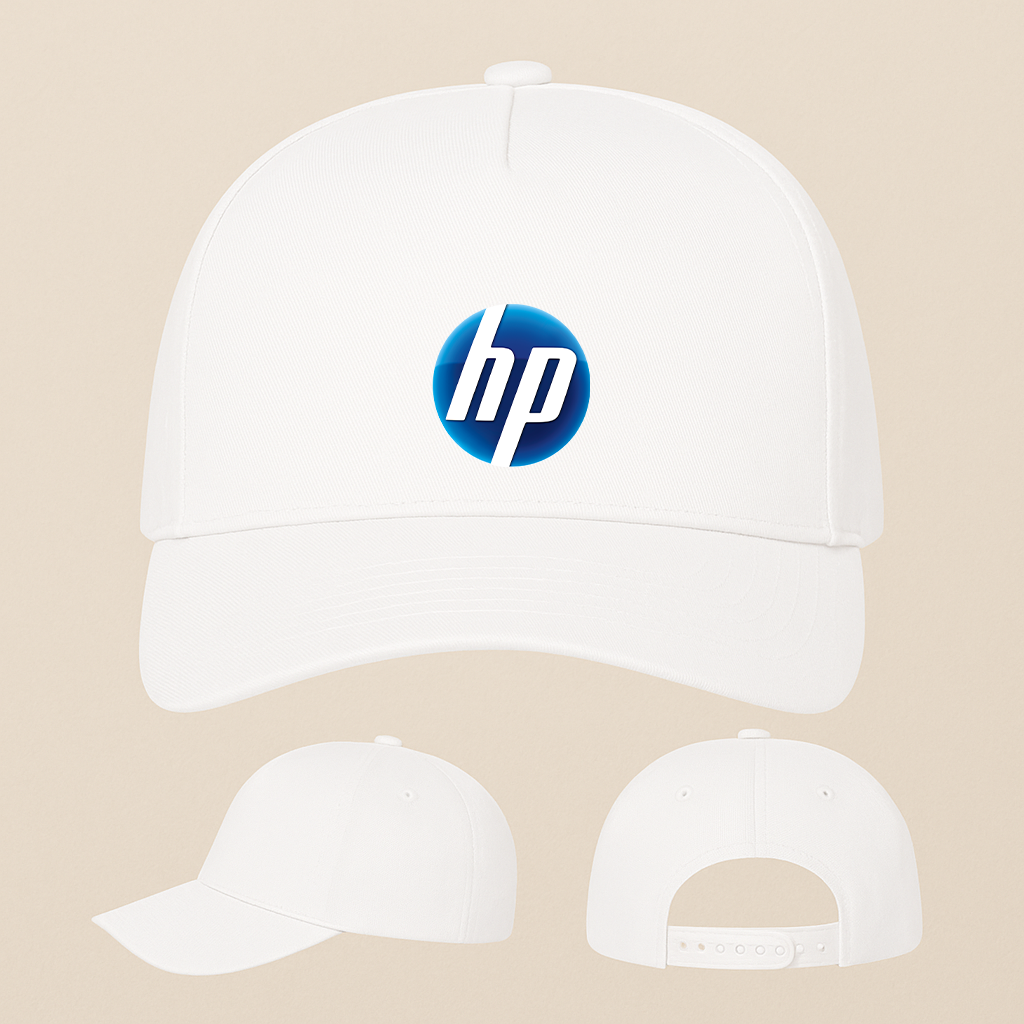 HP Logo Five Panel Twill Snapback Cap