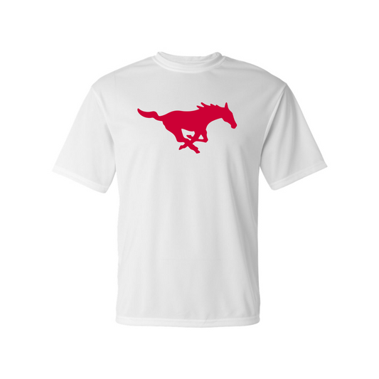 Men's SMU Mustangs Logo Polyester T-Shirt