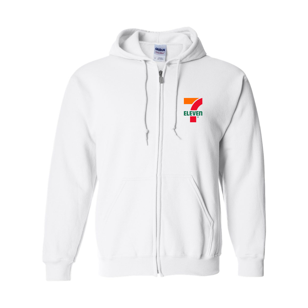 Men's 7 Eleven Logo Gildan  Heavy Blend Full Zip Hooded Sweatshirt