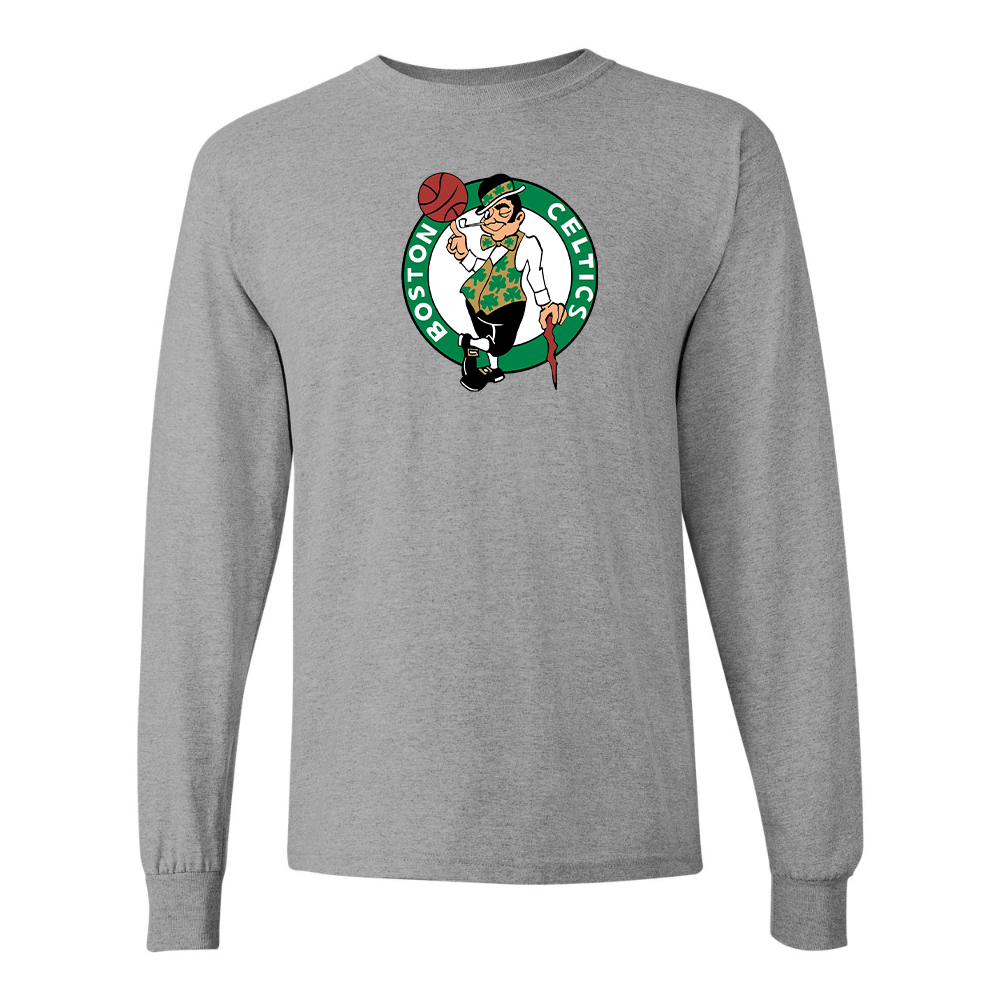 Men's Boston Celtics Logo Gildan Heavy Cotton Long Sleeve T-Shirt
