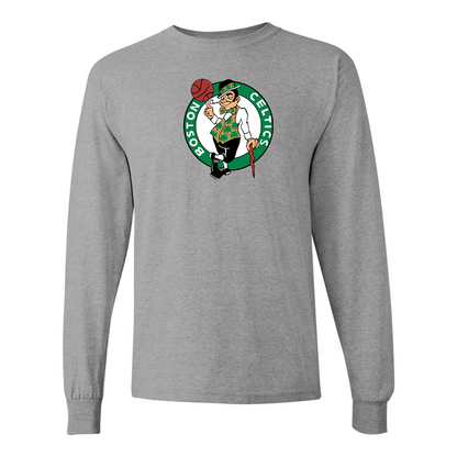 Men's Boston Celtics Logo Gildan Heavy Cotton Long Sleeve T-Shirt