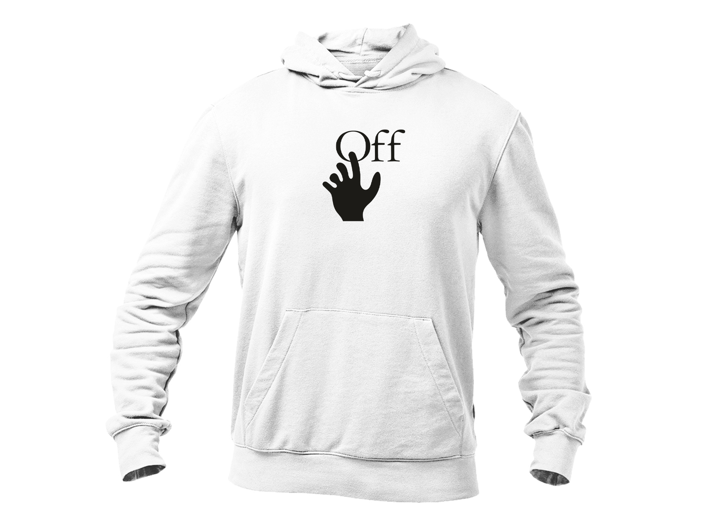 Men's Off-White Hand Gildan  Heavy Blend Hooded Sweatshirt