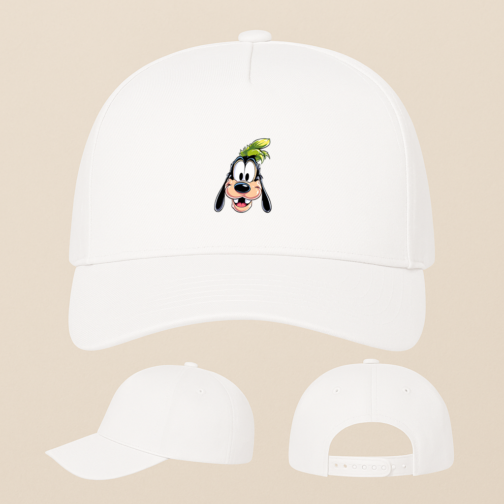 George Goofy Disney Smiley Face Five Panel Twill Snapback Cap