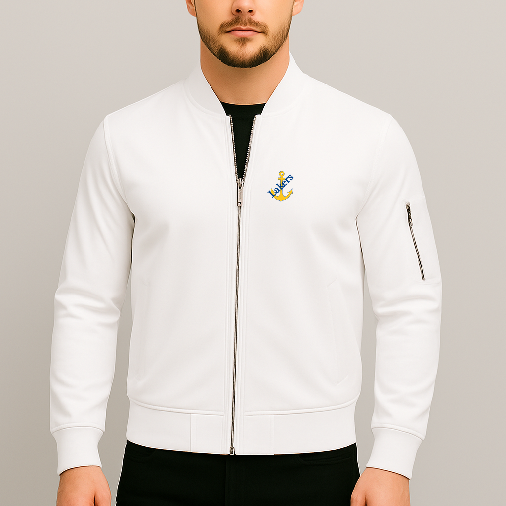 Men's Lake Superior State Lakers Logo Lightweight Bomber Jacket Windbreaker Softshell Varsity Jacket Coat