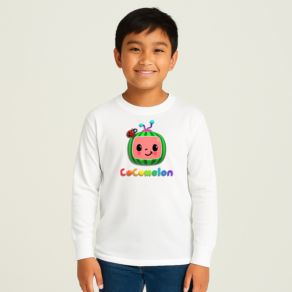 Youth Kids Cocomelon Cartoon Long Sleeve T-Shirt