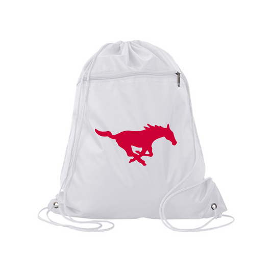 SMU Mustangs Logo Q-Tees - Polyester Cinchpack