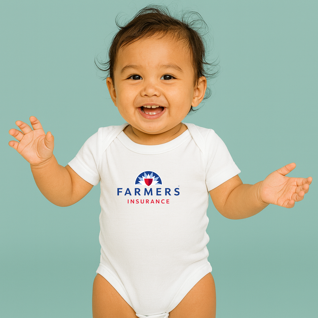 Farmer_s Insurance Logo Baby Romper Onesie