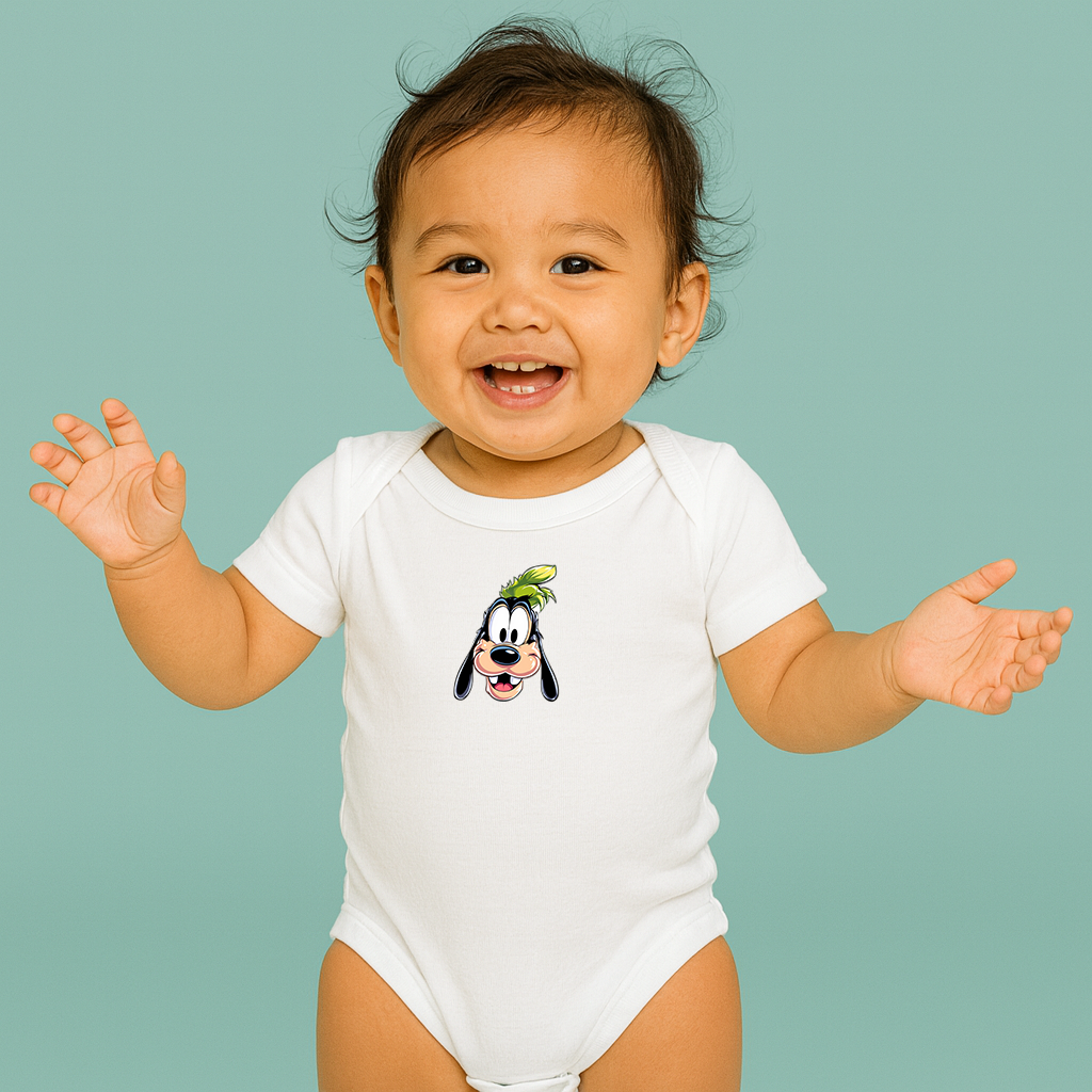 George Goofy Disney Smiley Face Baby Romper Onesie