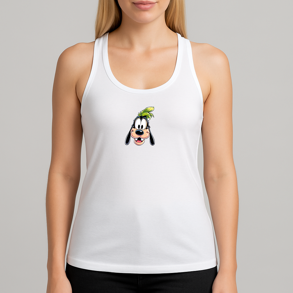 Women's Goofy Disney Smiley Face Next Level Ideal Racerback Tank