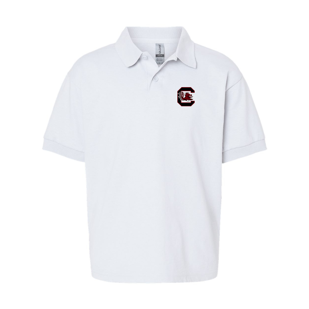 Youth South Carolina Gamecocks Logo Gildan Dry Blend Jersey Polo