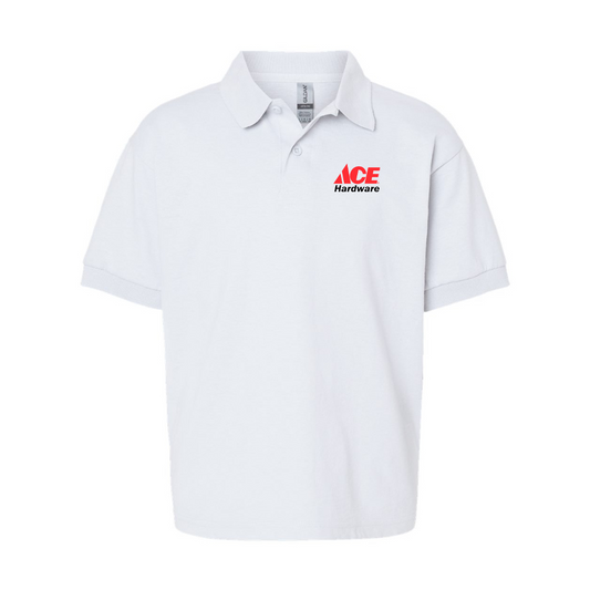 Youth ACE Hardware Logo Gildan Dry Blend Jersey Polo