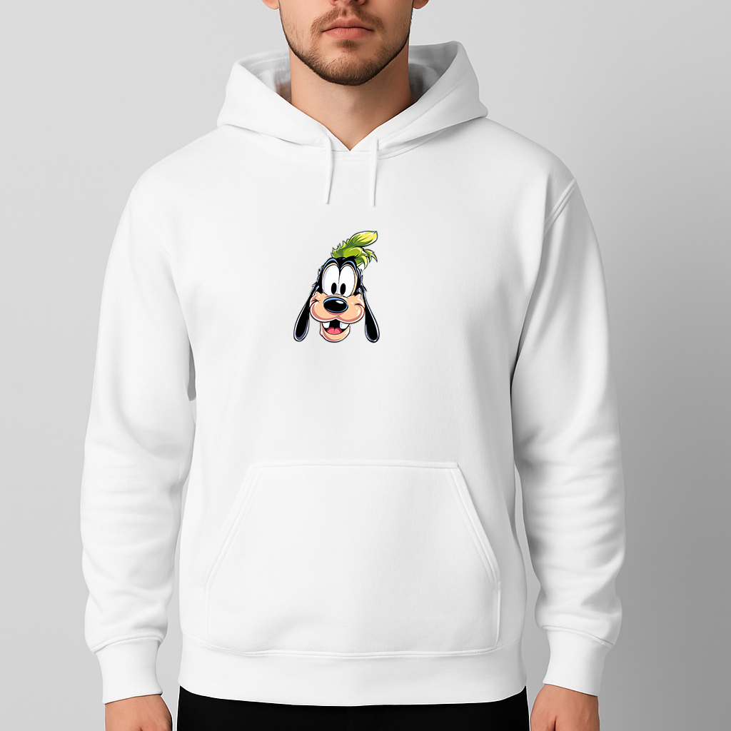 Men's Goofy Disney Smiley Face Pullover Hoodie