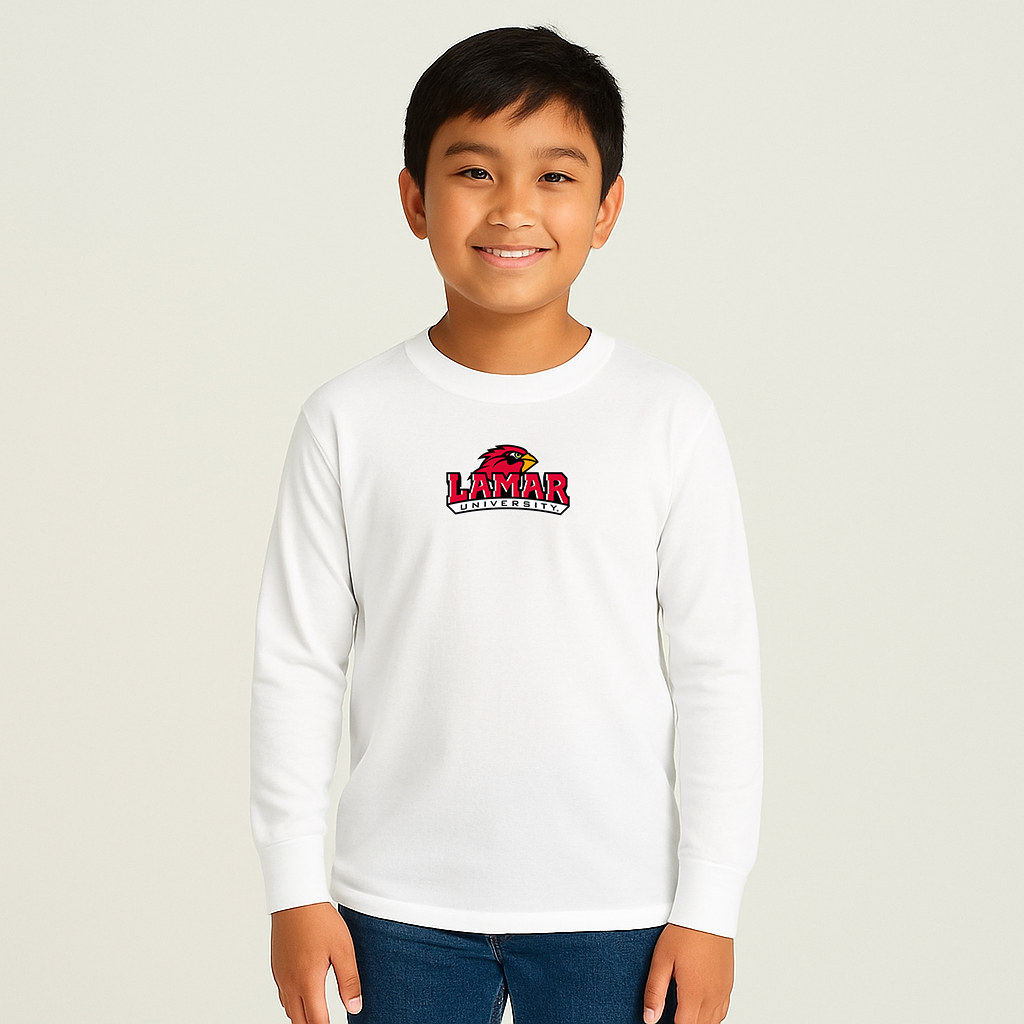 Youth Lamar Cardinals Logo Cotton Long Sleeve T-Shirt