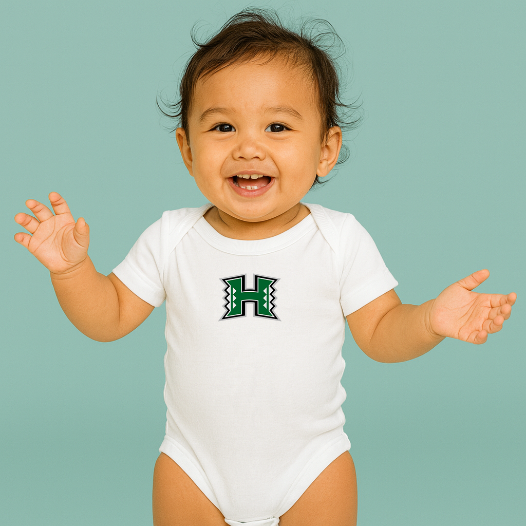Hawaii Warriors Logo Baby Romper Onesie