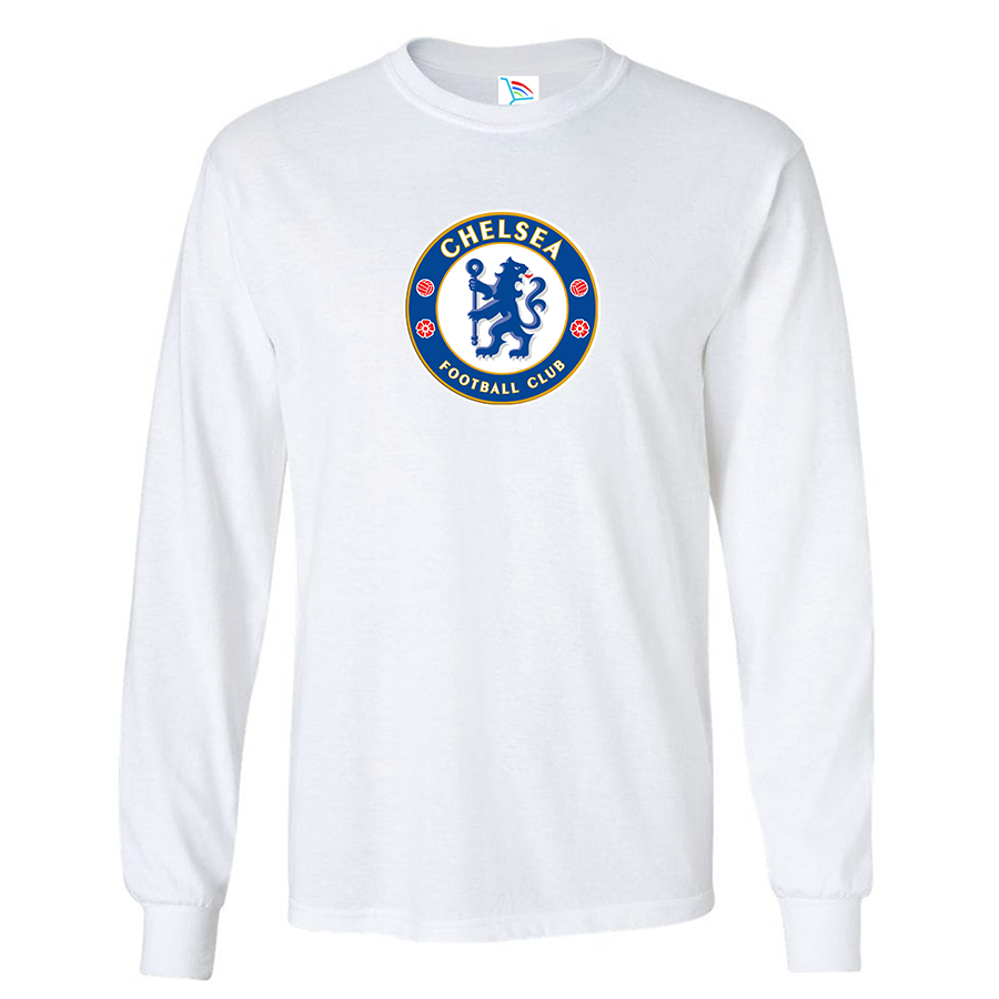 Youth Kids Chelsea Soccer Long Sleeve T-Shirt