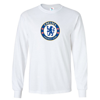Youth Kids Chelsea Soccer Long Sleeve T-Shirt