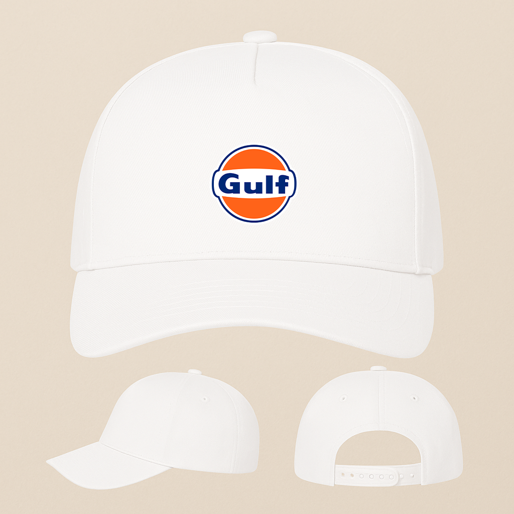 George Gulf Oil Logo Five Panel Twill Snapback Cap