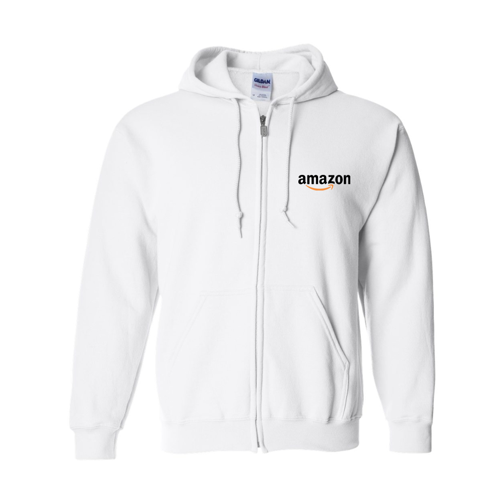 Men's Amazon Logo Gildan  Heavy Blend Full Zip Hooded Sweatshirt