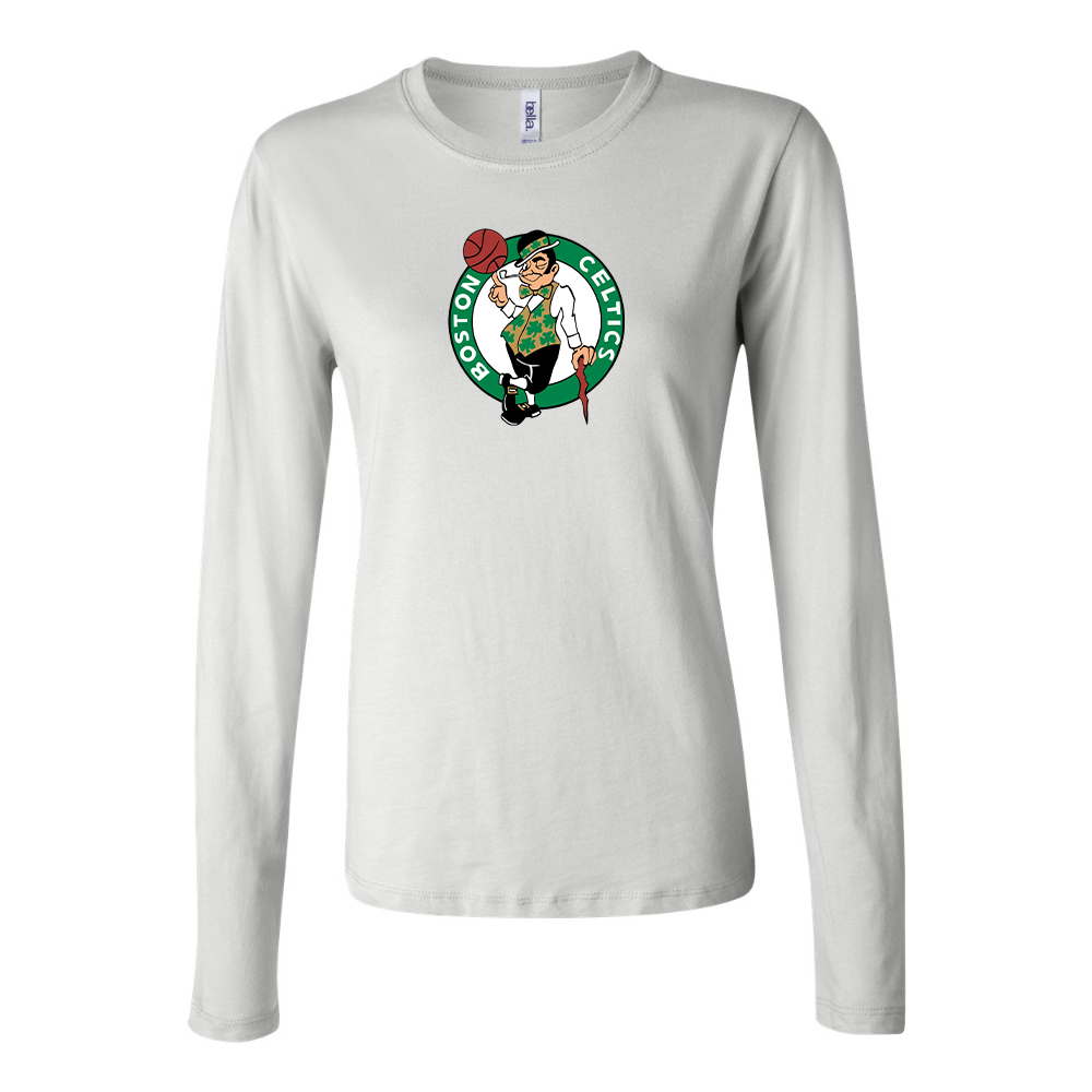 BELLA CANVAS Women’s Boston Celtics Logo Jersey Long Sleeve Tee