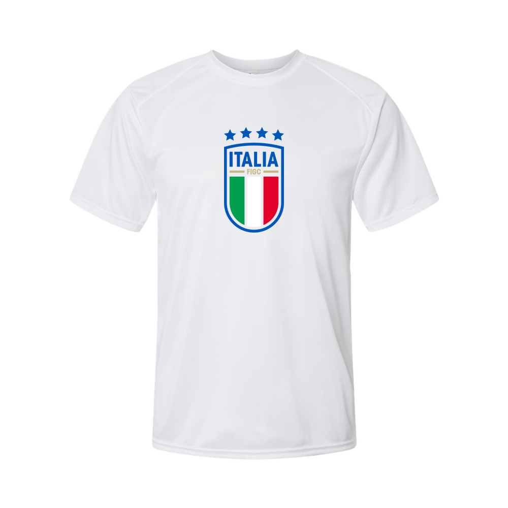 Youth Kids Italy National Soccer Performance T-Shirt